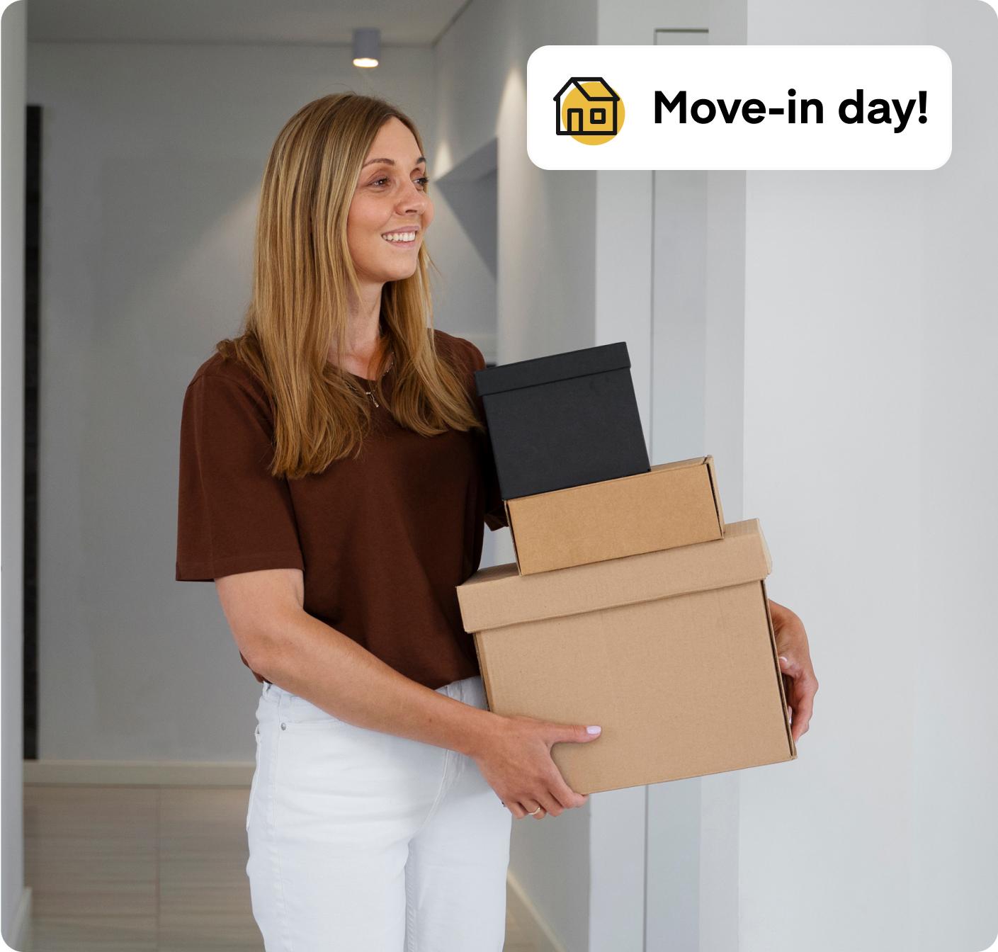 Woman moving in