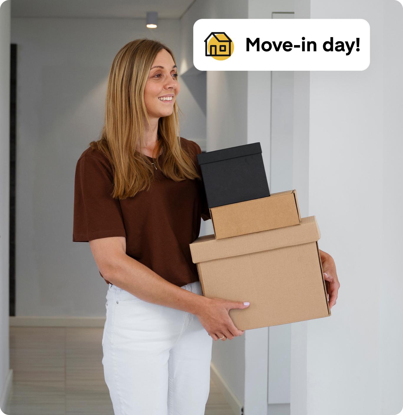 Woman moving in