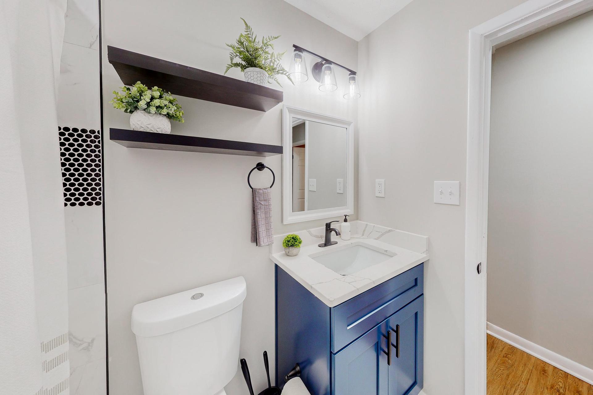 Shared bathroom in hallway