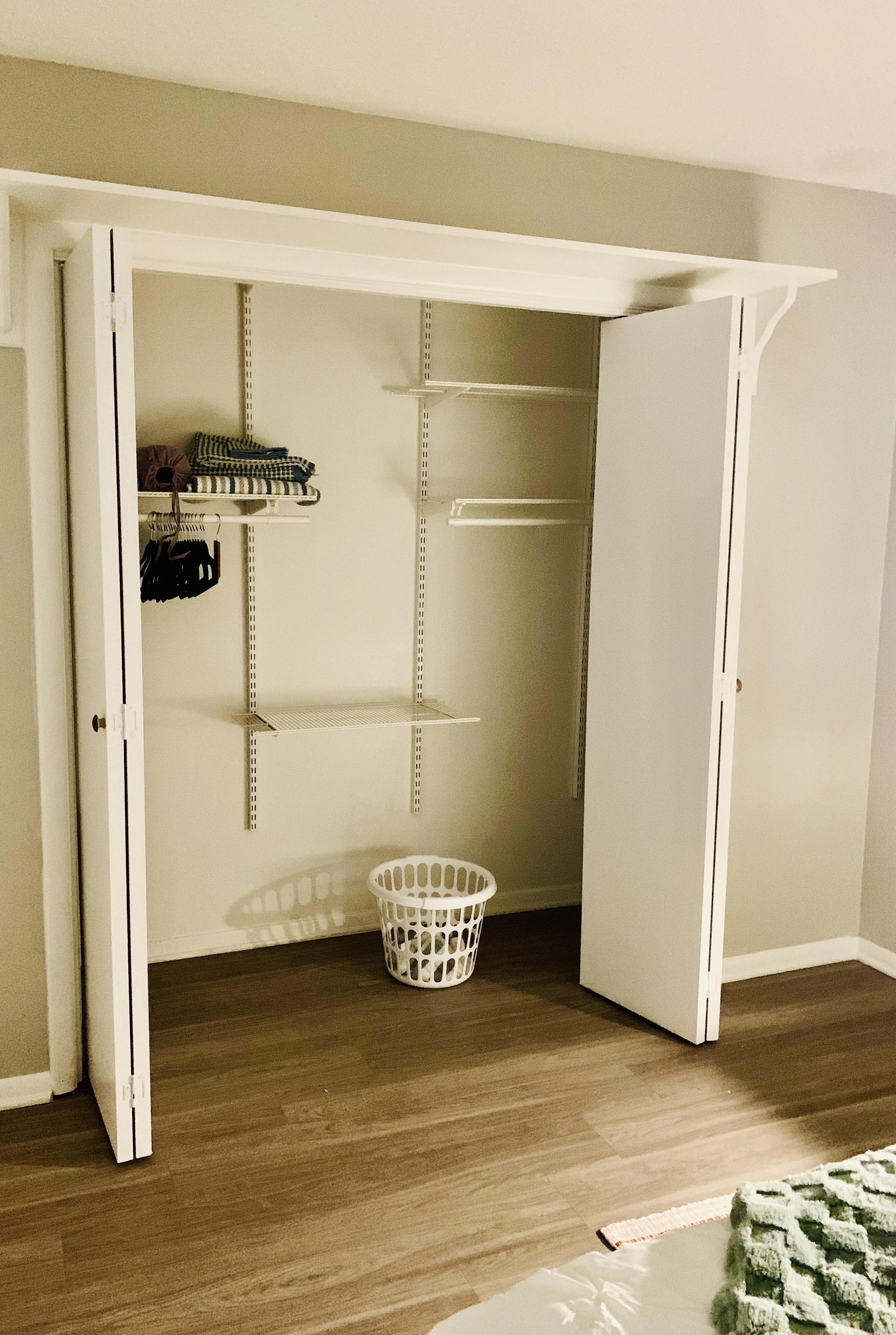 large closet with organizer