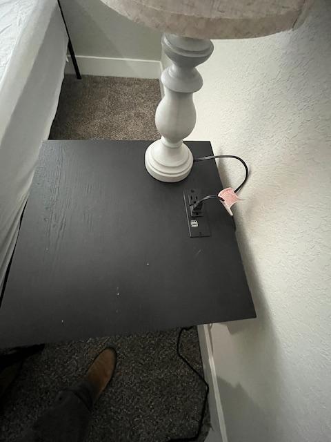 USB and plug in bedside table