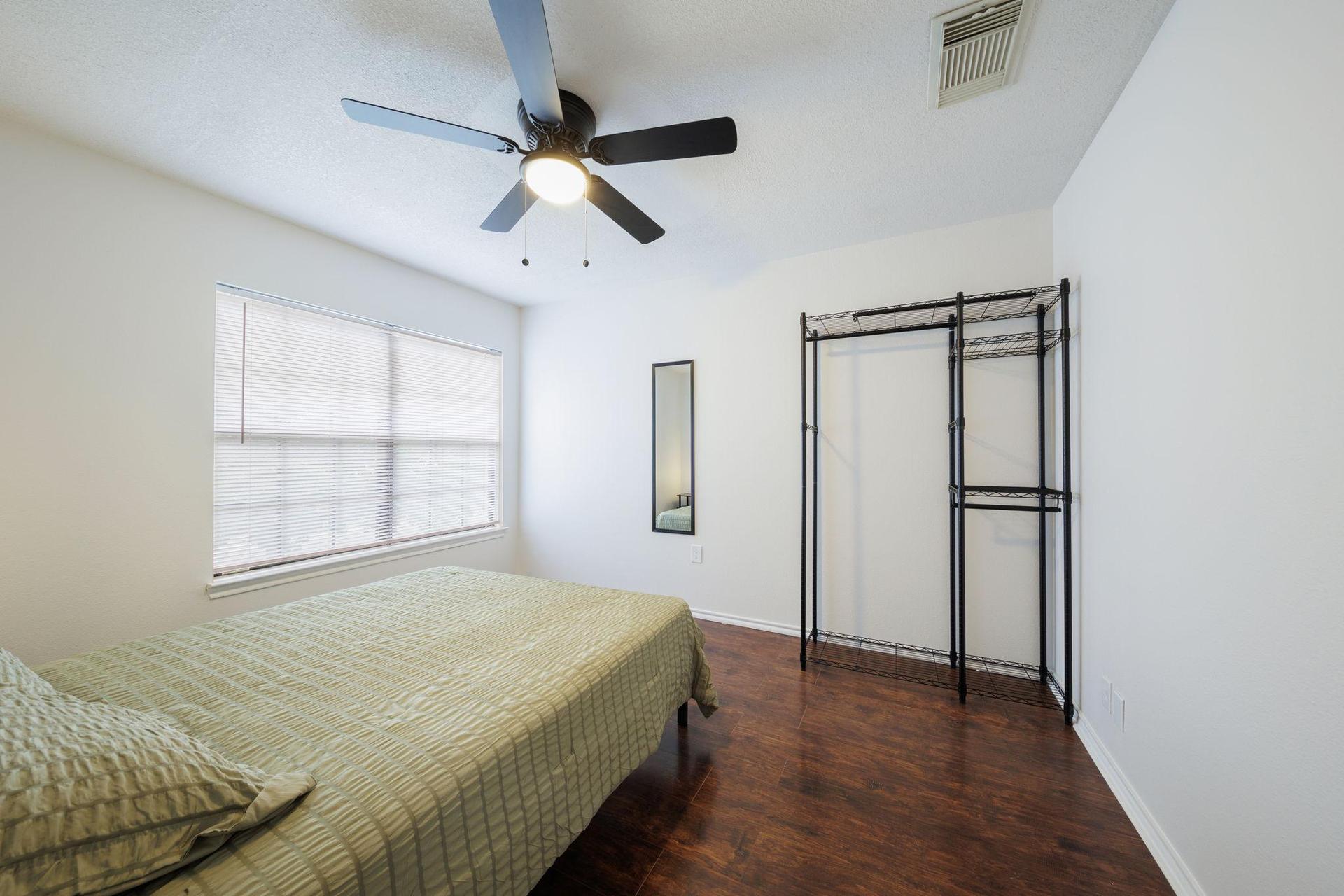 Ceiling fan and wardrobe included