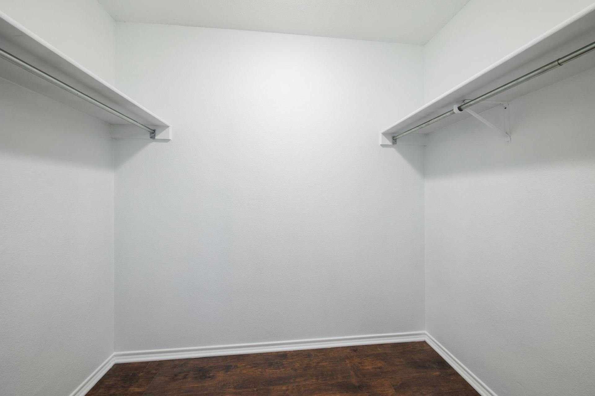 Spacious walk-in closet