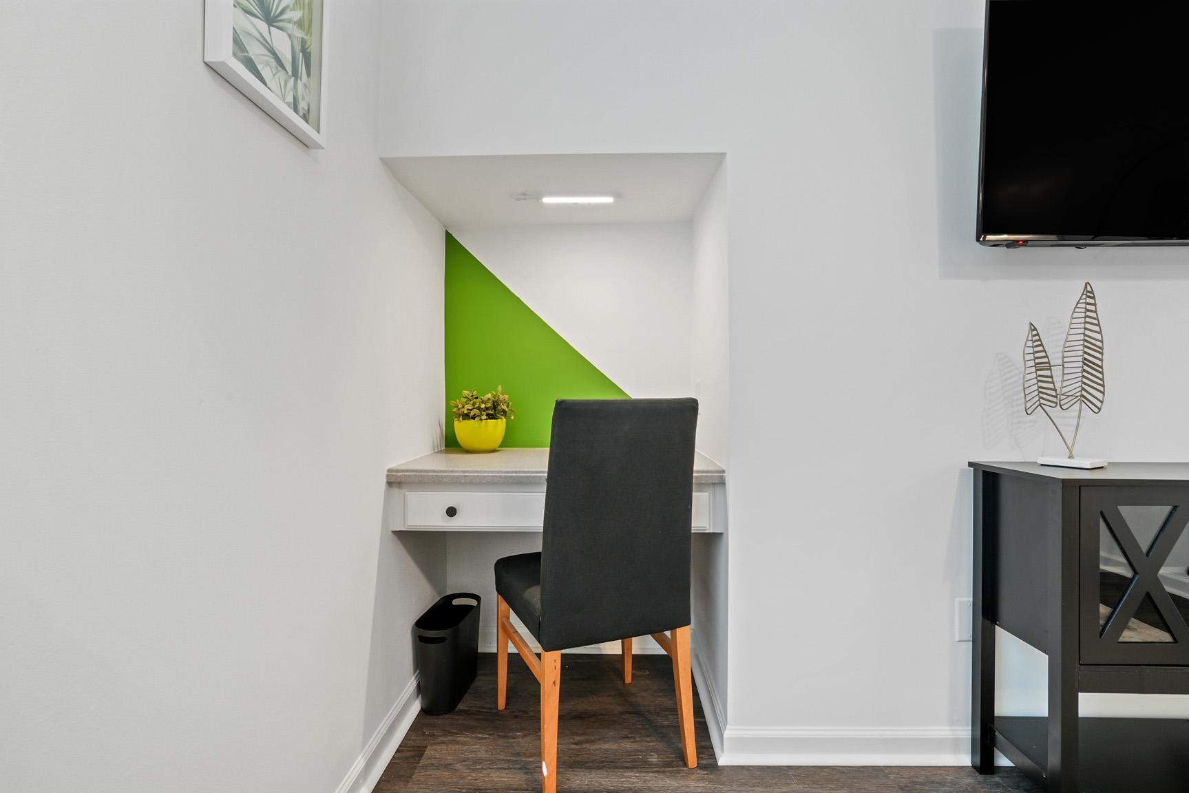 A Close-Up View of the Desk Area