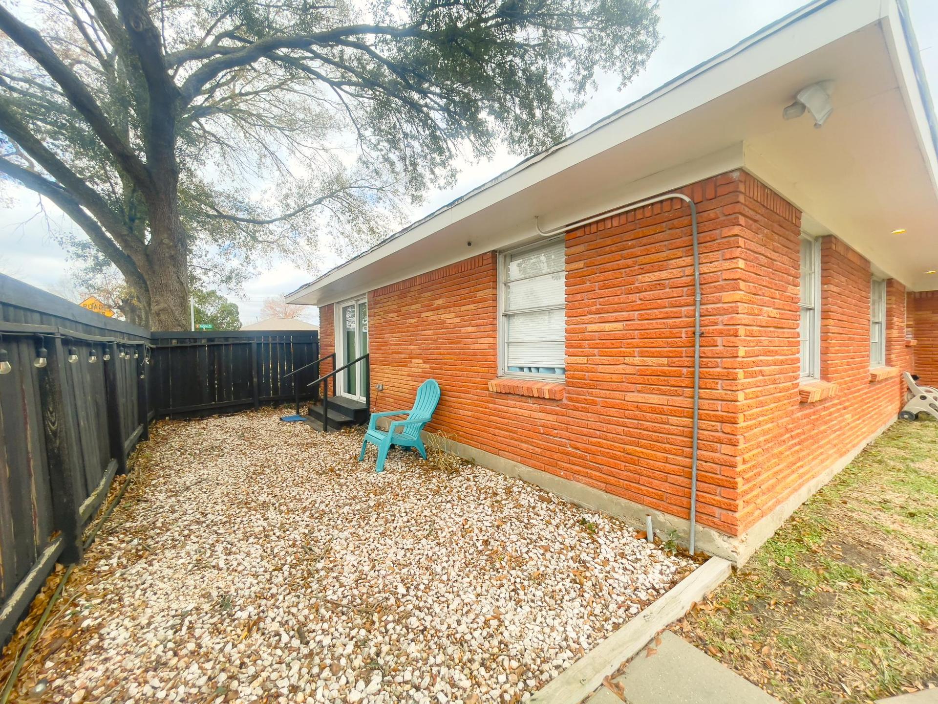 Private patio and private entrance.