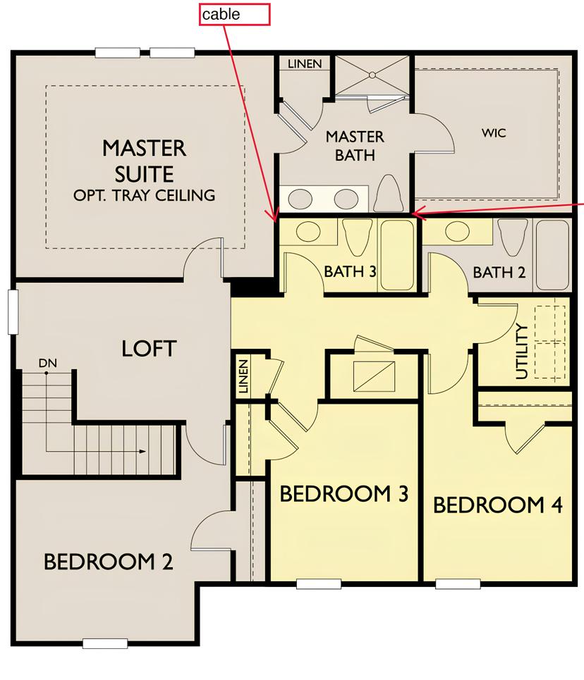 Common spaces including the kitchen