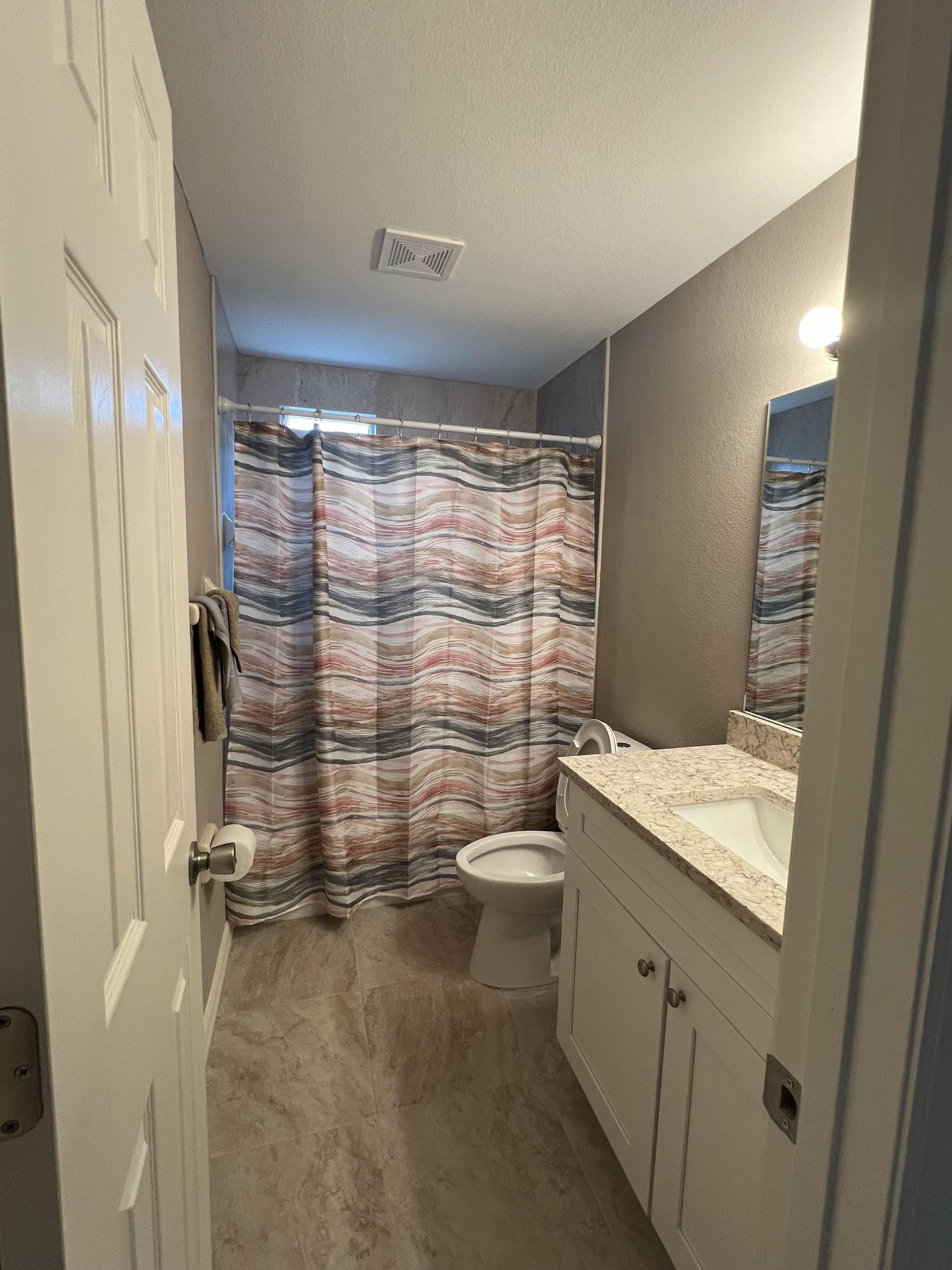 Shared Hallway fully equipped bathroom( Bathtub AND  Shower)