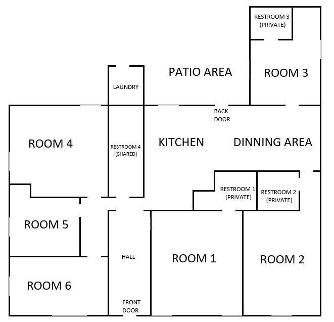 Common spaces including the kitchen