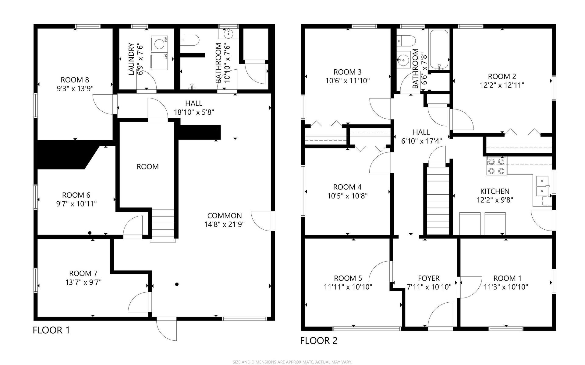 Common spaces including the kitchen