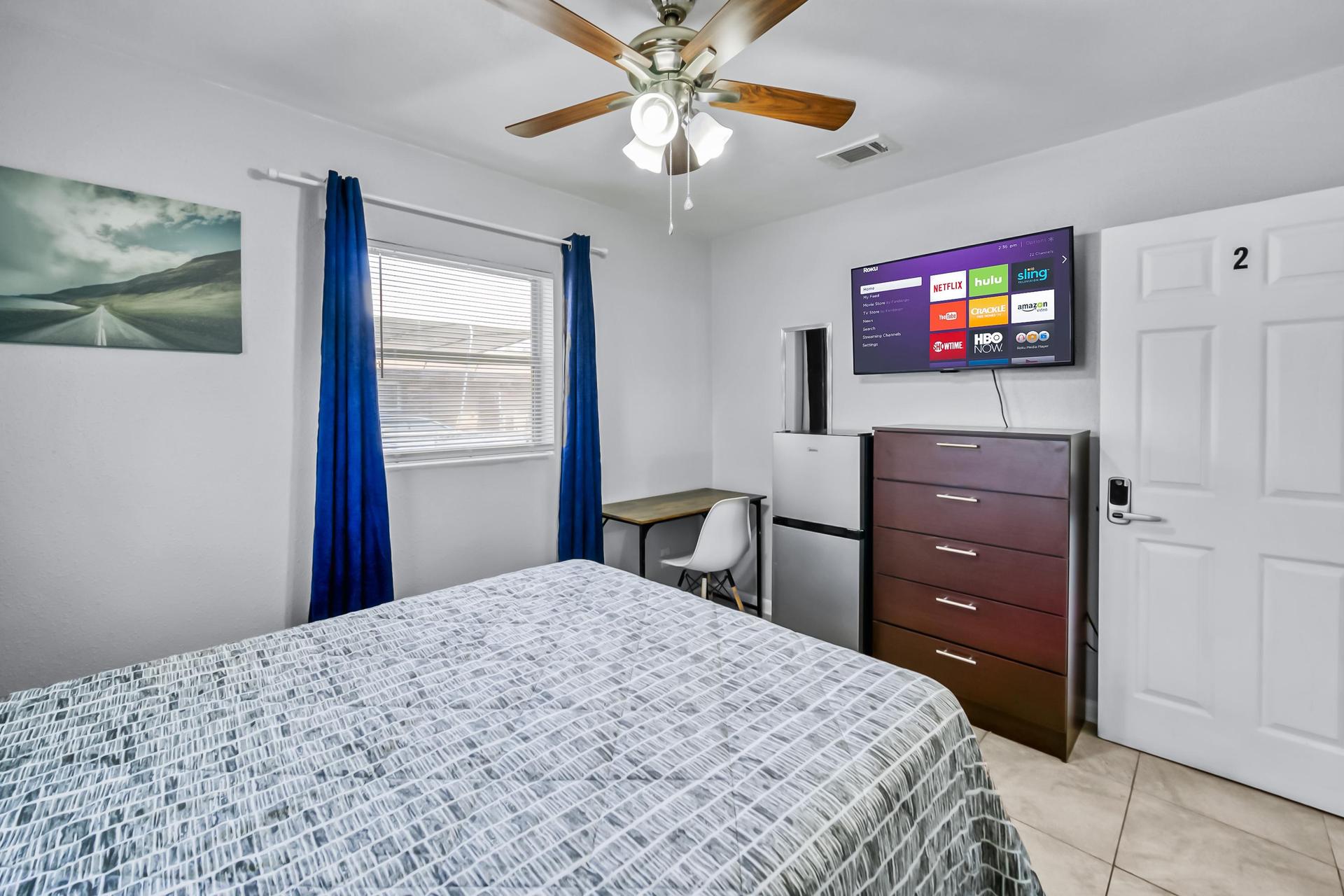 TV and Double Door mini Fridge