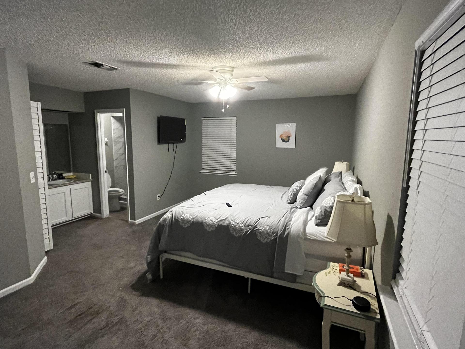 Master Bedroom #1  comes with Private Bathroom with walk-in shower & a King size bed, walk-in closet, Smart tv