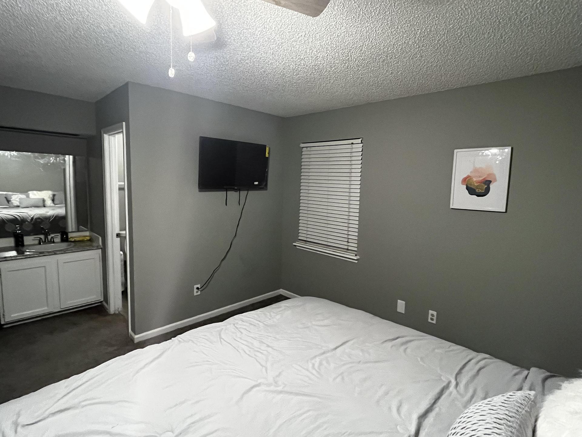 Master Bedroom #1  comes with Private Bathroom with walk-in shower & a King size bed, walk-in closet, Smart tv