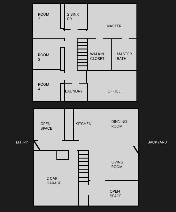 Common spaces including the kitchen