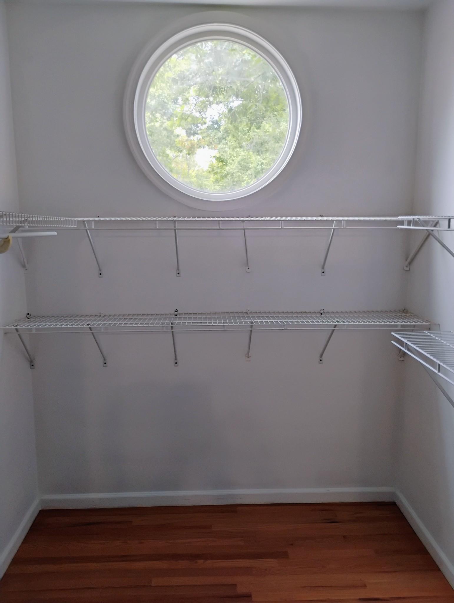 Walk in closet with moon view