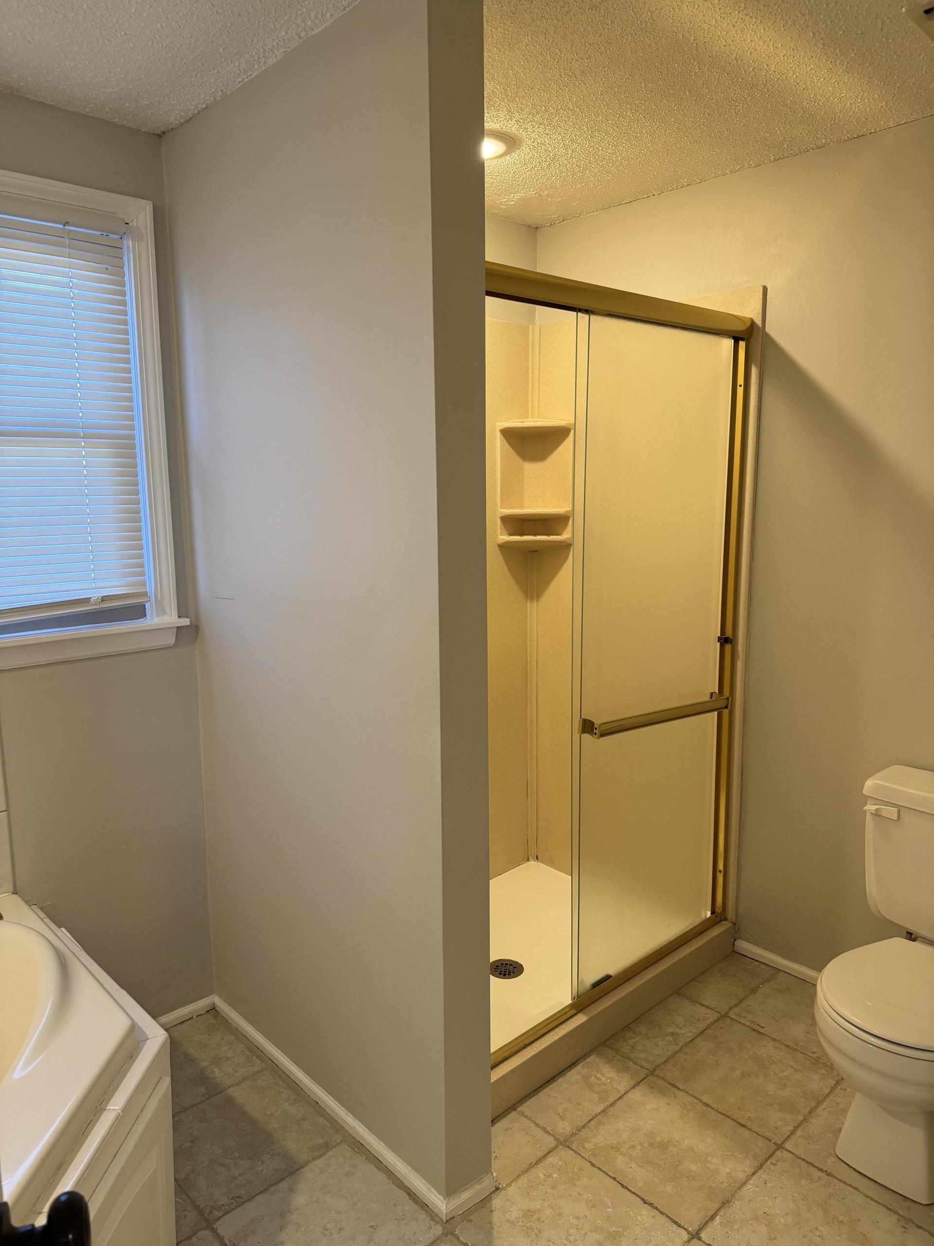 Private Bath with standing shower and soaking Tub