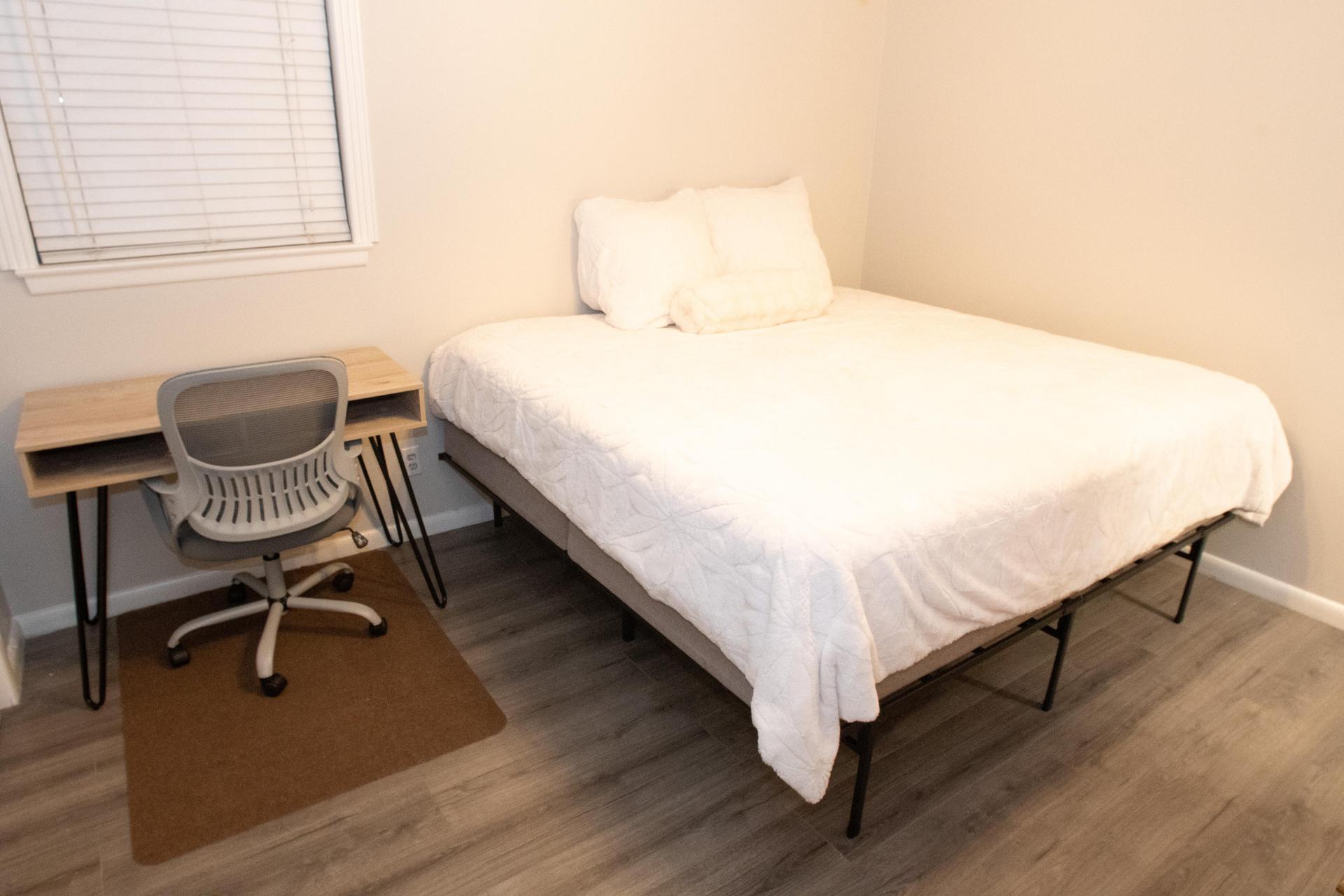 Bedroom 1 with King size bed, closet, and private bathroom.